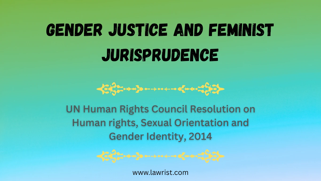 Gender Justice and Feminist Jurisprudence | UN Human Rights Council Resolution on Human rights, Sexual Orientation and Gender Identity, 2014